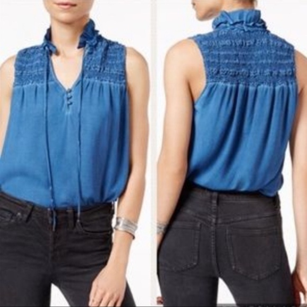 Free People Ruffle Me up Smocked Tank